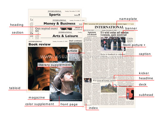 newspaper [1] - Visual Dictionary Online