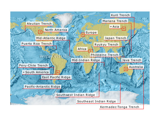 deep ocean trenches map