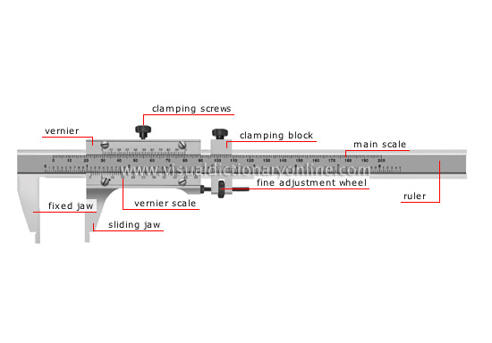 Especificidad agenda Ojalá SCIENCE :: MEASURING DEVICES :: MEASURE OF THICKNESS :: VERNIER CALIPER  image - Visual Dictionary Online