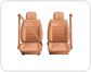 bucket seat: front view