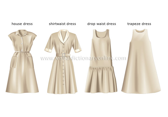 clothing > women's clothing > examples of dresses image - Visual Dictionary