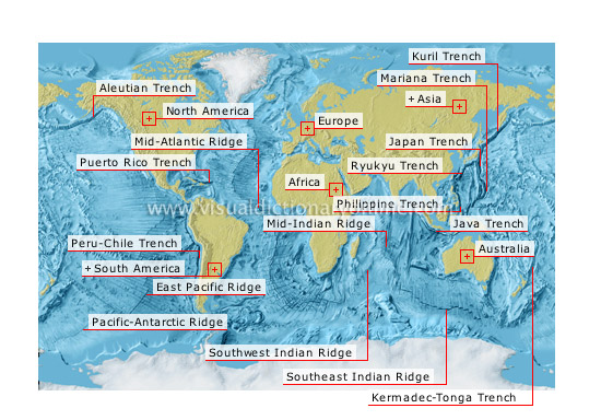 ocean trenches and ridges