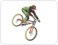 downhill bicycle and cyclist